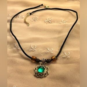 Gold Fancy Green Stone insert Choker